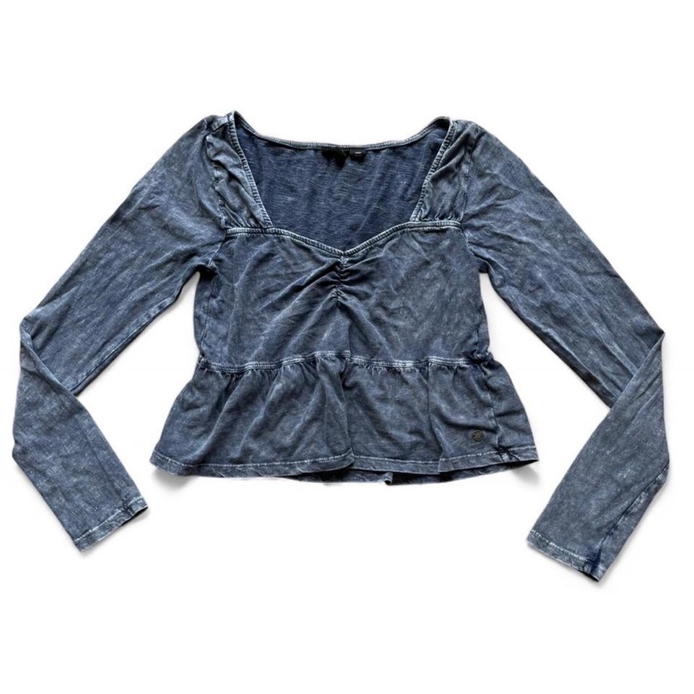 Roxy Denim Blue Peplum Blouse